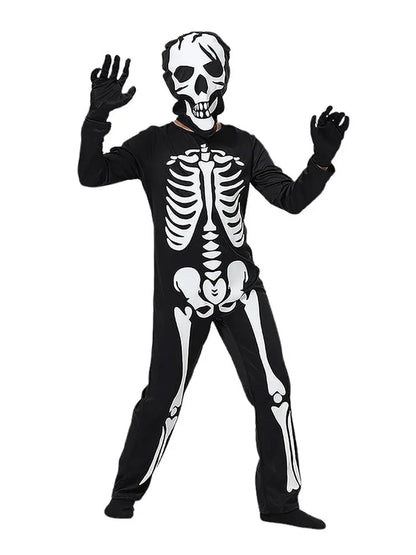Black White Luminous Glow in Dark Skeleton kids' Halloween costume