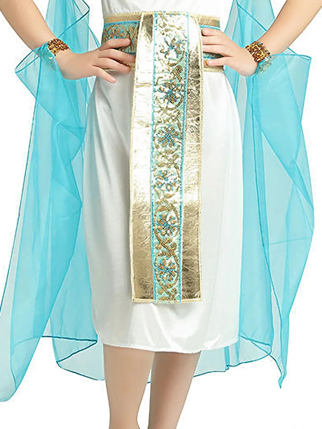 White & Blue Egyptian Girl kids' Halloween costume