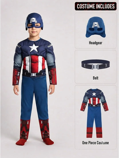 Blue Muscle Superhero kids' Halloween costume