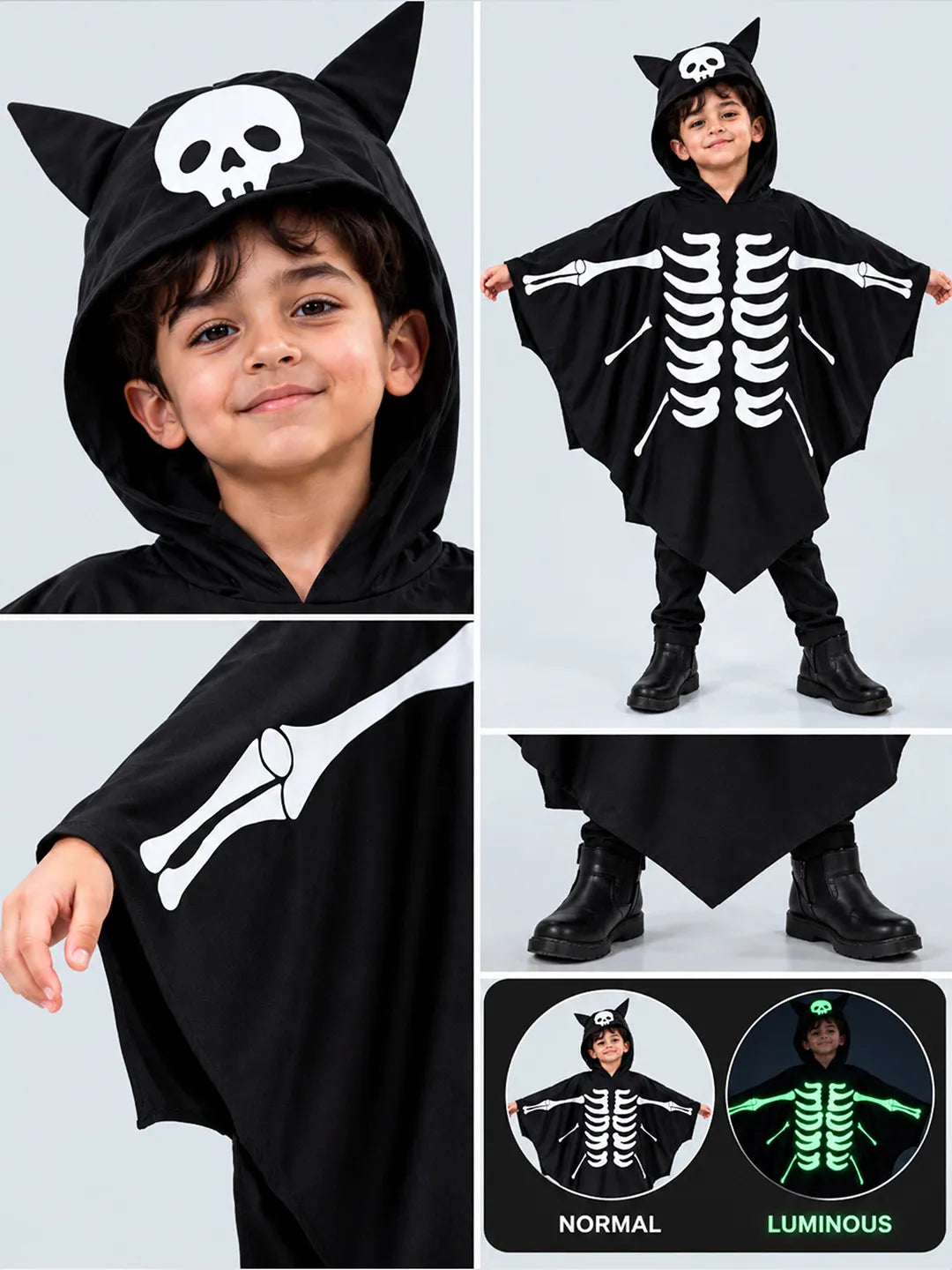 Luminous Ghost Bat Cape-Style Cloak
