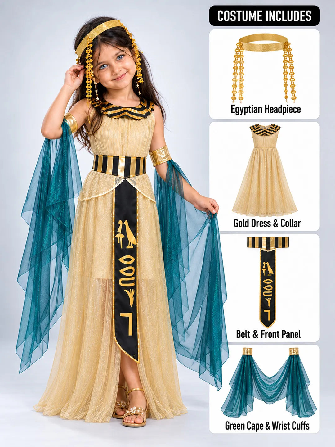 Gold & Green Egyptian Girl