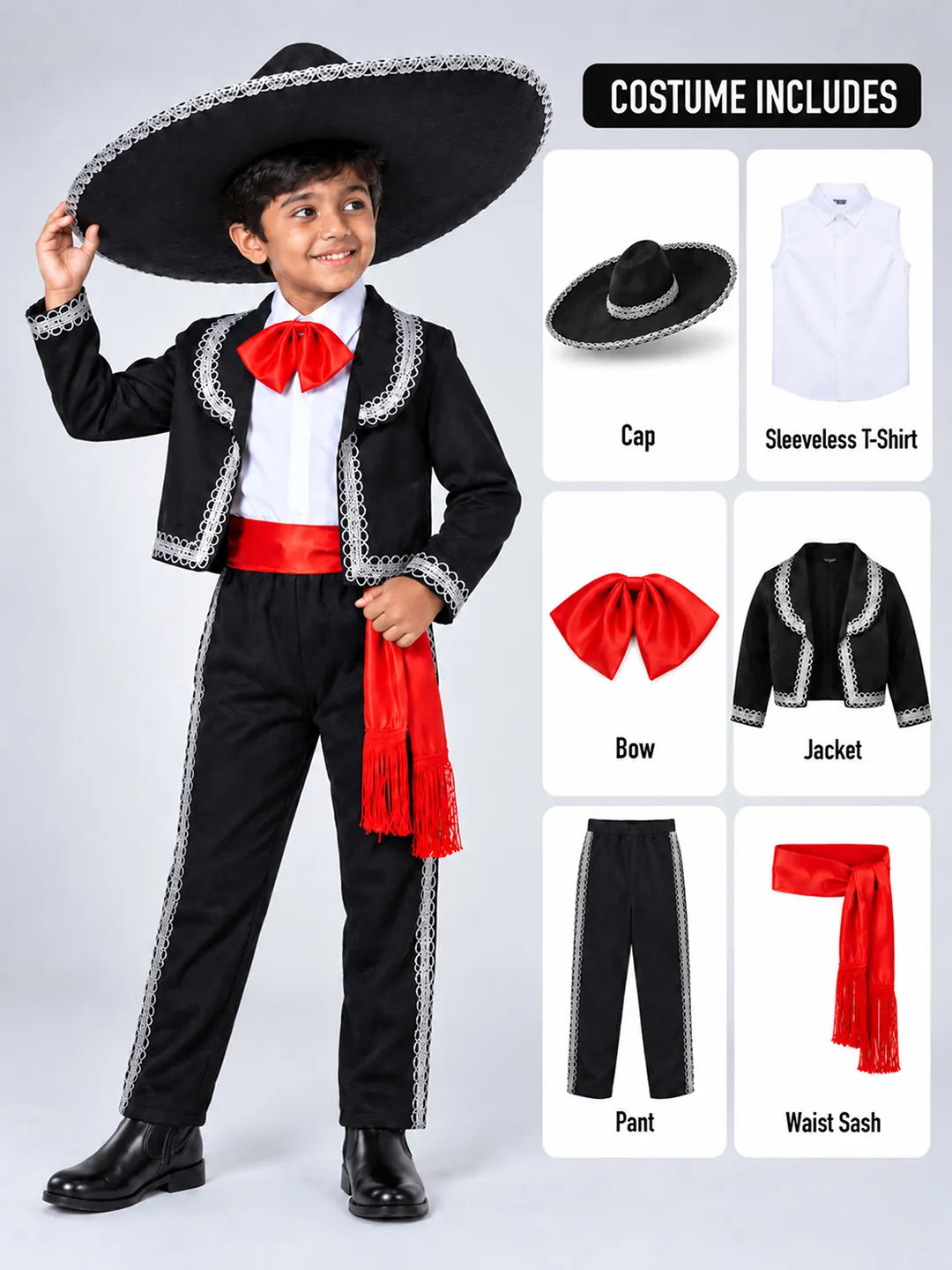 Black & Red Mexican Mariachi Boys