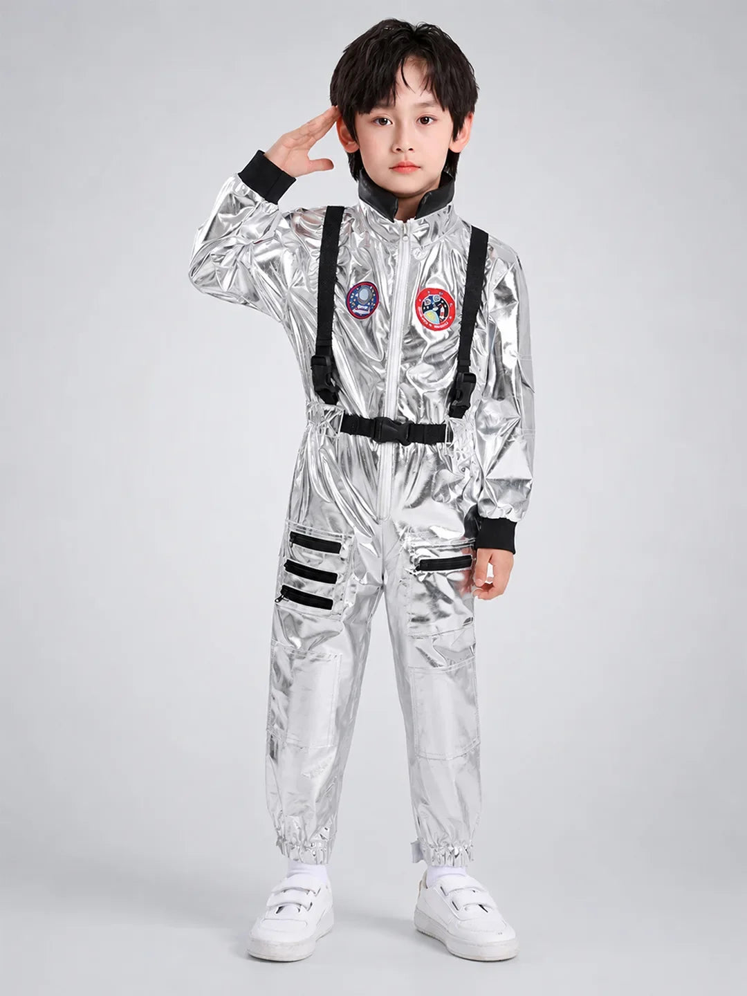 Shiny Silver Astronaut kids' Halloween costume