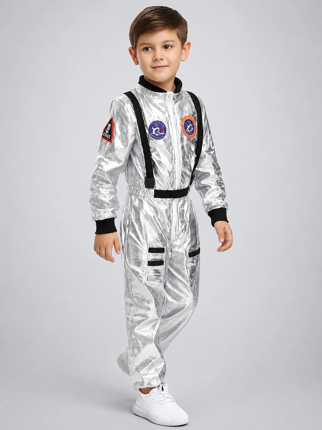 Shiny Silver Astronaut kids' Halloween costume