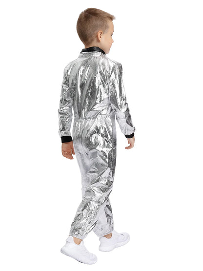 Shiny Silver Astronaut kids' Halloween costume