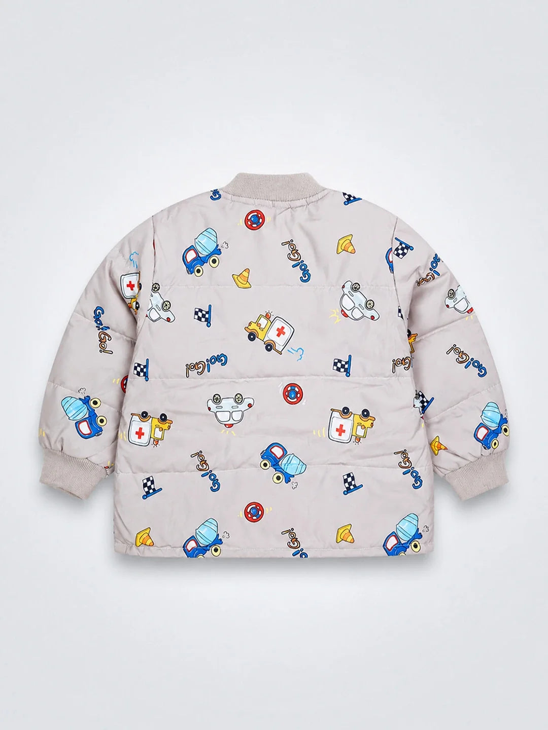 Grey Dumper Quilted Bomber Winter Jacket for Kids