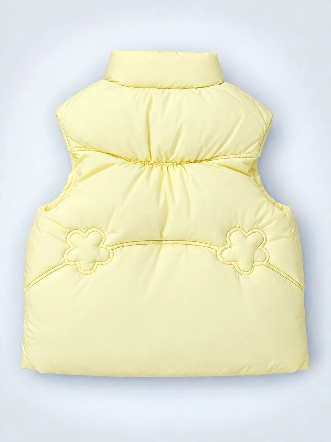 Yellow Teddy Puffer Sleeveless Winter Jacket for Kids