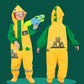 Dinosaur Friends themed Yellow Full Jumpsuit Style Raincoat for Toddlers and Kids - Little Surprise Box