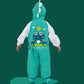 White & Teal Frog Full Jumpsuit Style Raincoat for Toddlers and Kids - Little Surprise Box