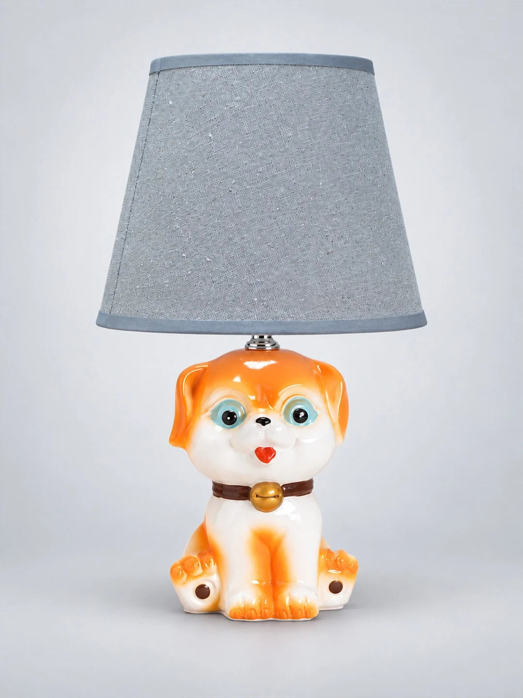 Brown Ceramic Dog Bedside Table Lamp