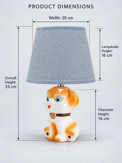 Brown Ceramic Dog Bedside Table Lamp