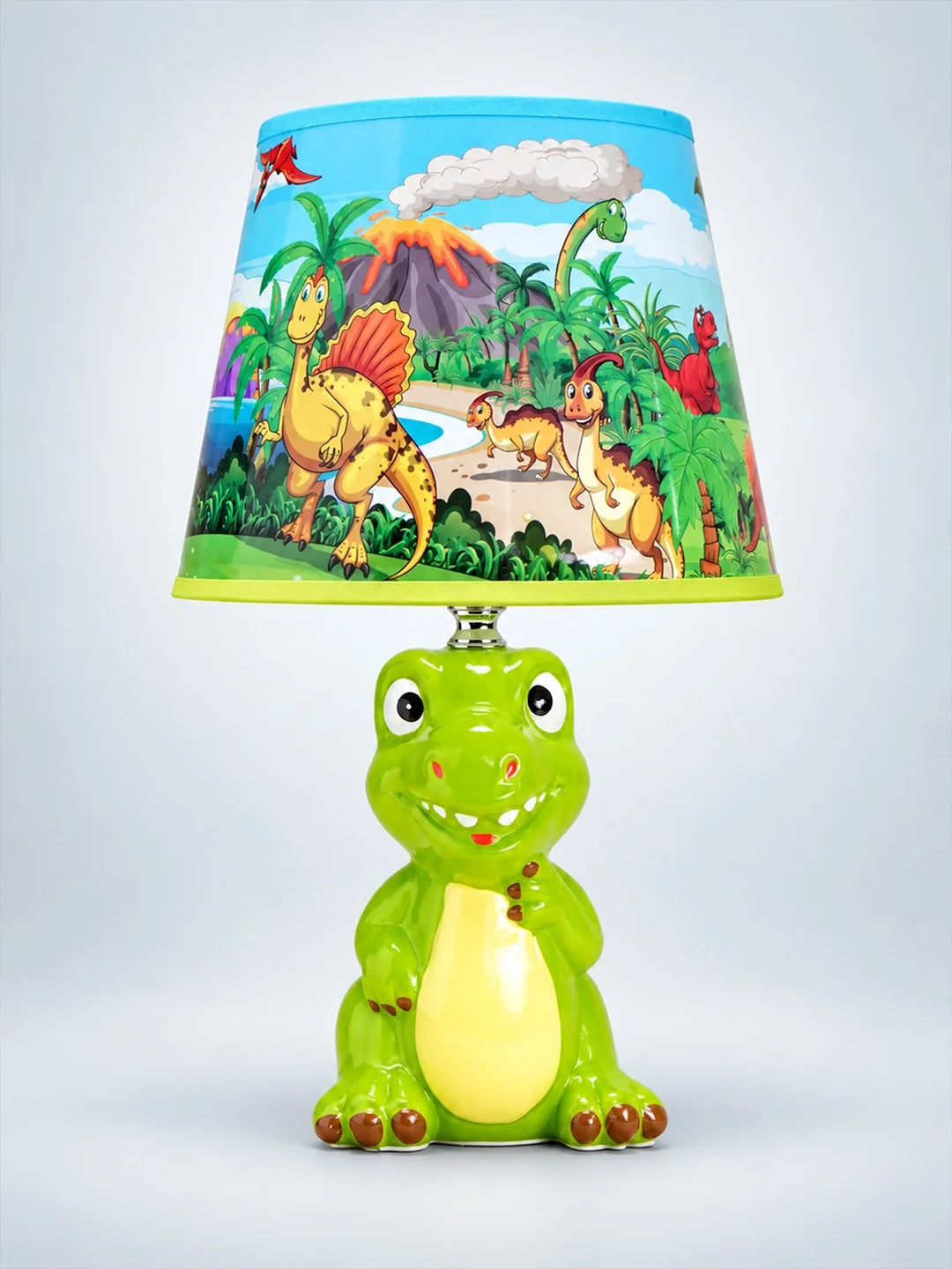 Green Ceramic Dino Bedside Table Lamp