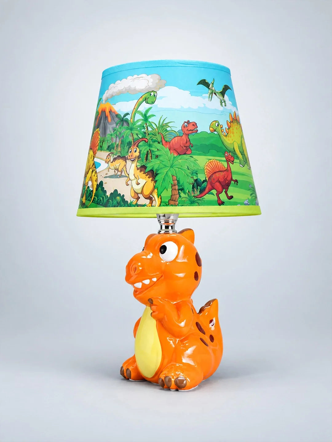 Orange Ceramic Dino Bedside Table Lamp