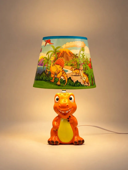 Orange Ceramic Dino Bedside Table Lamp