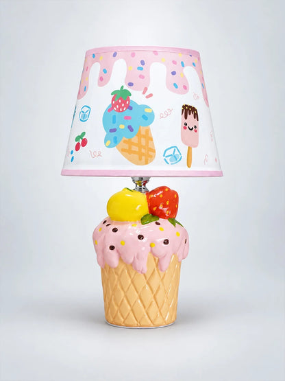Pink Ceramic Ice Cream Bedside Table Lamp