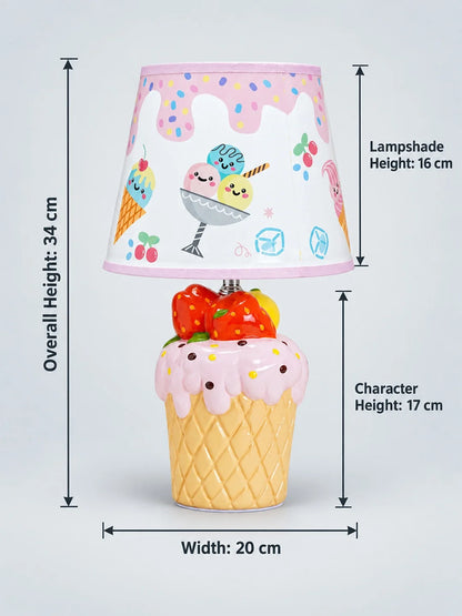 Pink Ceramic Ice Cream Bedside Table Lamp