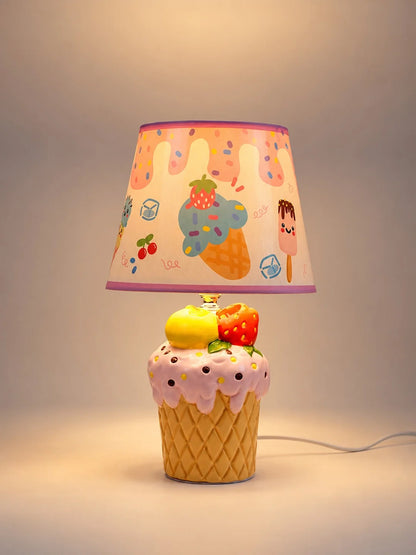 Pink Ceramic Ice Cream Bedside Table Lamp