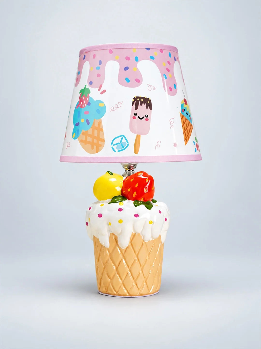 White Ceramic Ice Cream Bedside Table Lamp