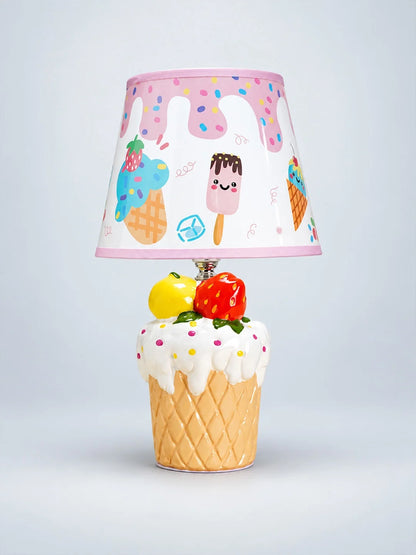 White Ceramic Ice Cream Bedside Table Lamp