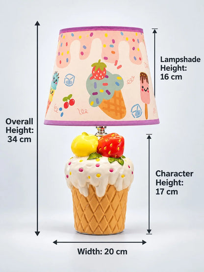 White Ceramic Ice Cream Bedside Table Lamp