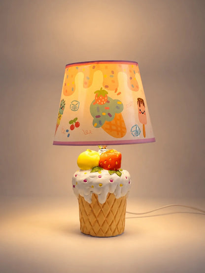 White Ceramic Ice Cream Bedside Table Lamp