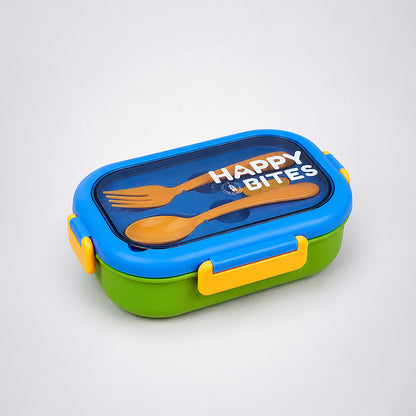 Blue Lid Happy Bites Bento Lunch Box