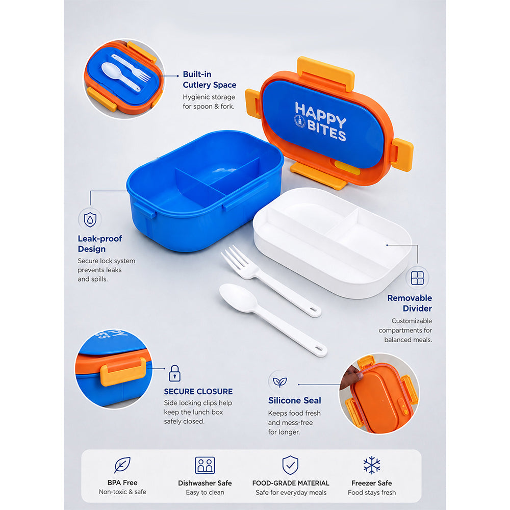 Blue Flap Happy Bites Lunch Box for kids
