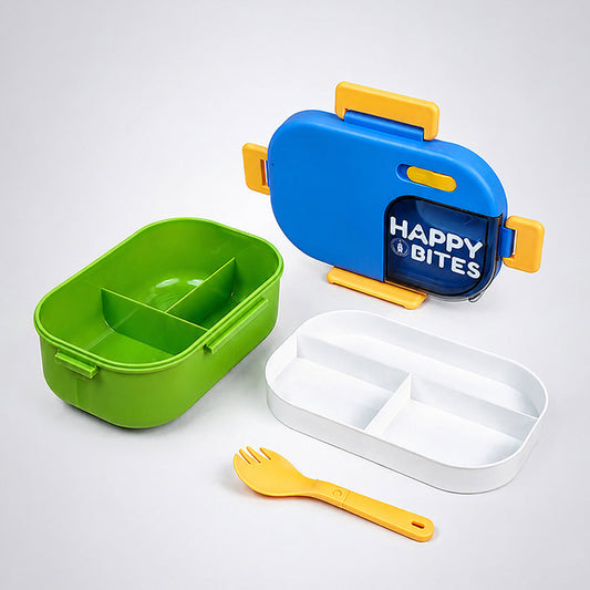 Blue Color-block, Happy Bites Bento Lunch Box