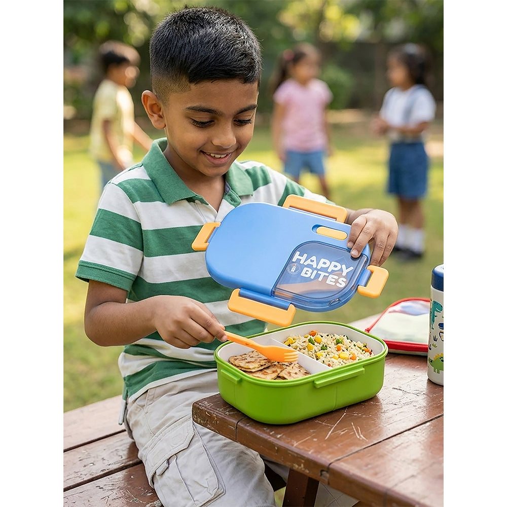 Blue Color-block, Happy Bites Bento Lunch Box