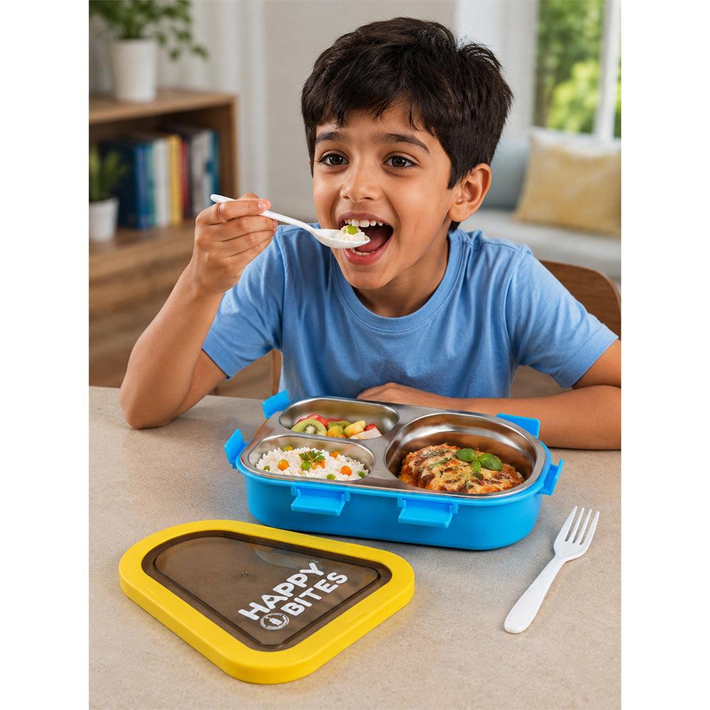 Blue & Yellow Triangle Happy Bites Lunch Box