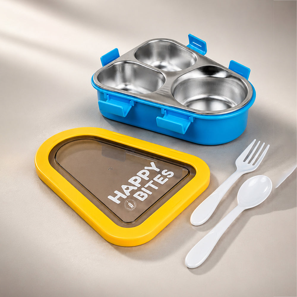 Blue & Yellow Triangle Happy Bites Lunch Box