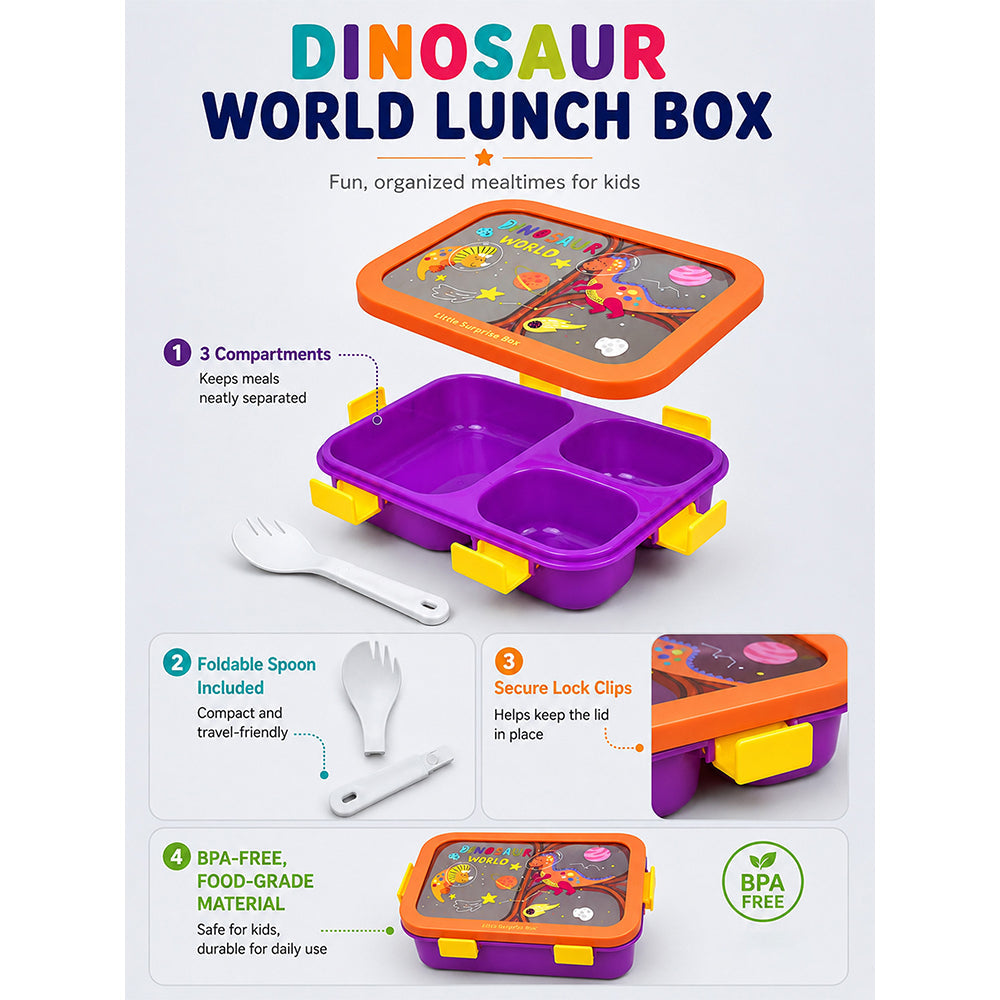 Compact Dinosaur World Lunch Box