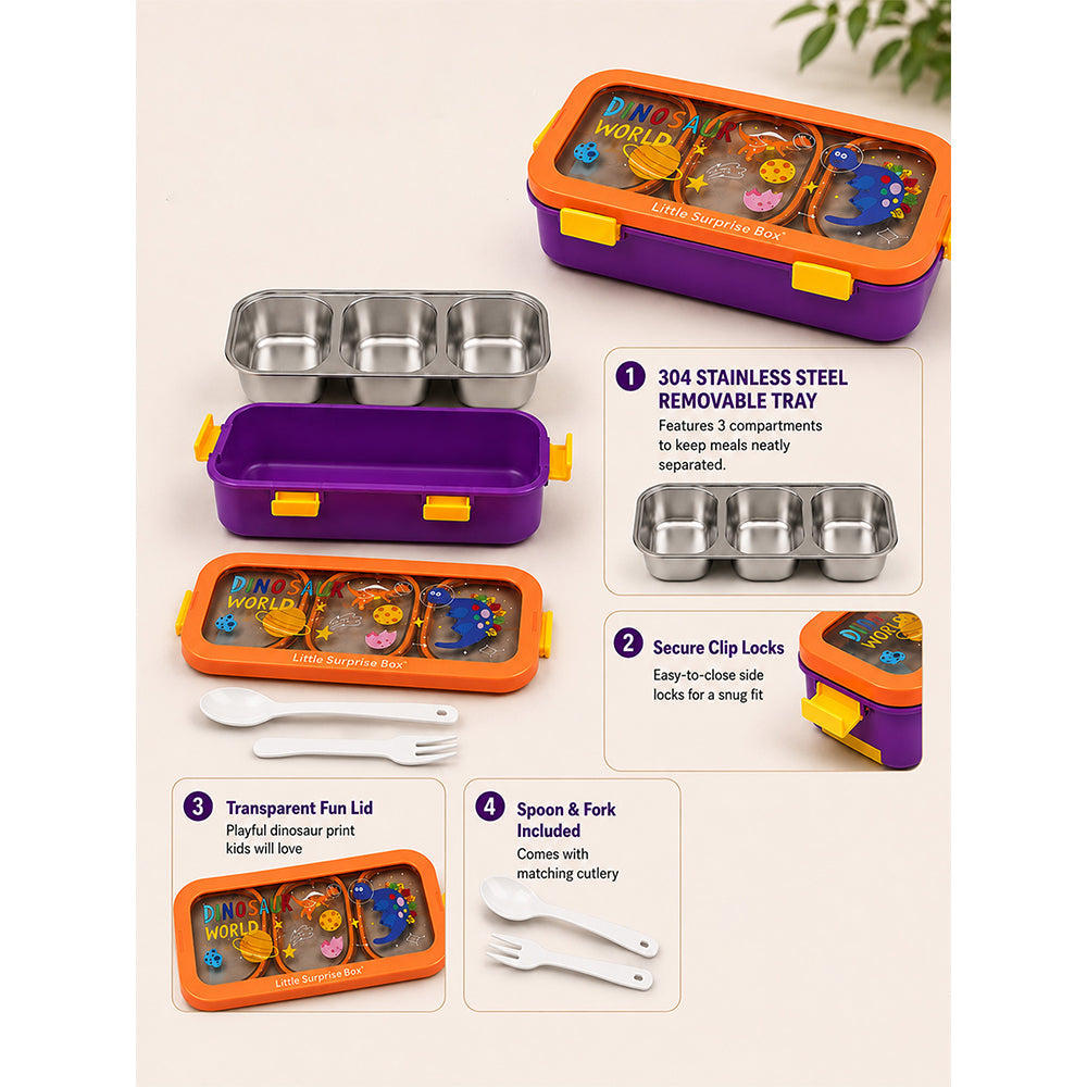 Long Rectangle Dinosaur World Lunch Box
