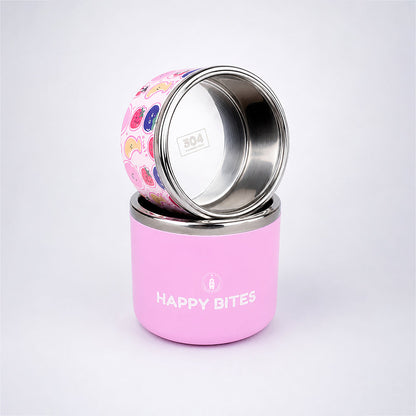 Fruity Happy Bites Double Decker Stainless Steel Lunch Box