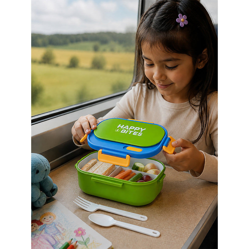 Green Flap Happy Bites Bento Lunch Box