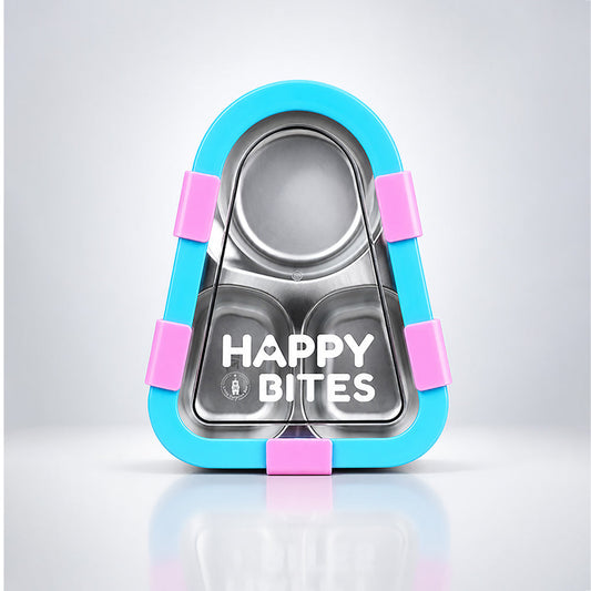 Pink & Blue Triangle Happy Bites Lunch Box
