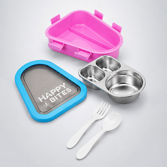 Pink & Blue Triangle Happy Bites Lunch Box