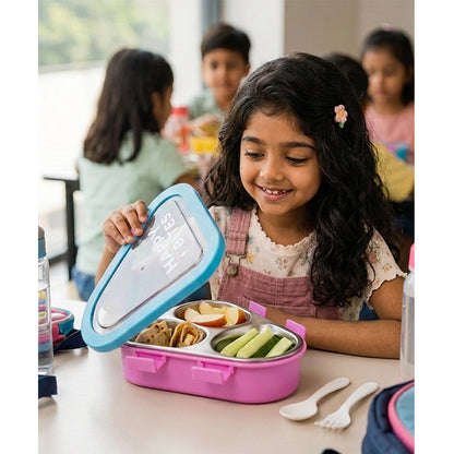 Pink & Blue Triangle Happy Bites Lunch Box
