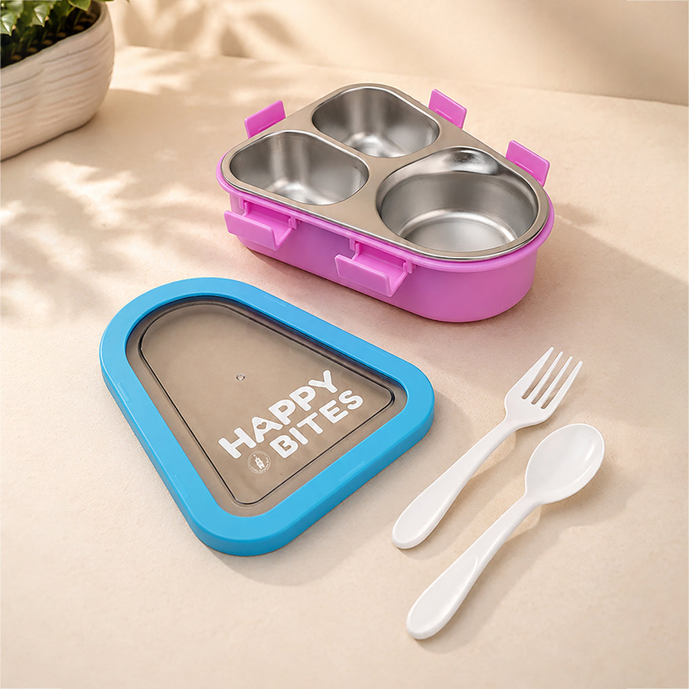 Pink & Blue Triangle Happy Bites Lunch Box