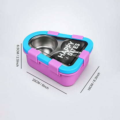 Pink & Blue Triangle Happy Bites Lunch Box
