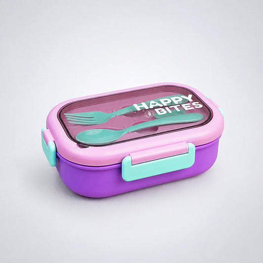 Purple Lid Happy Bites Bento Lunch Box