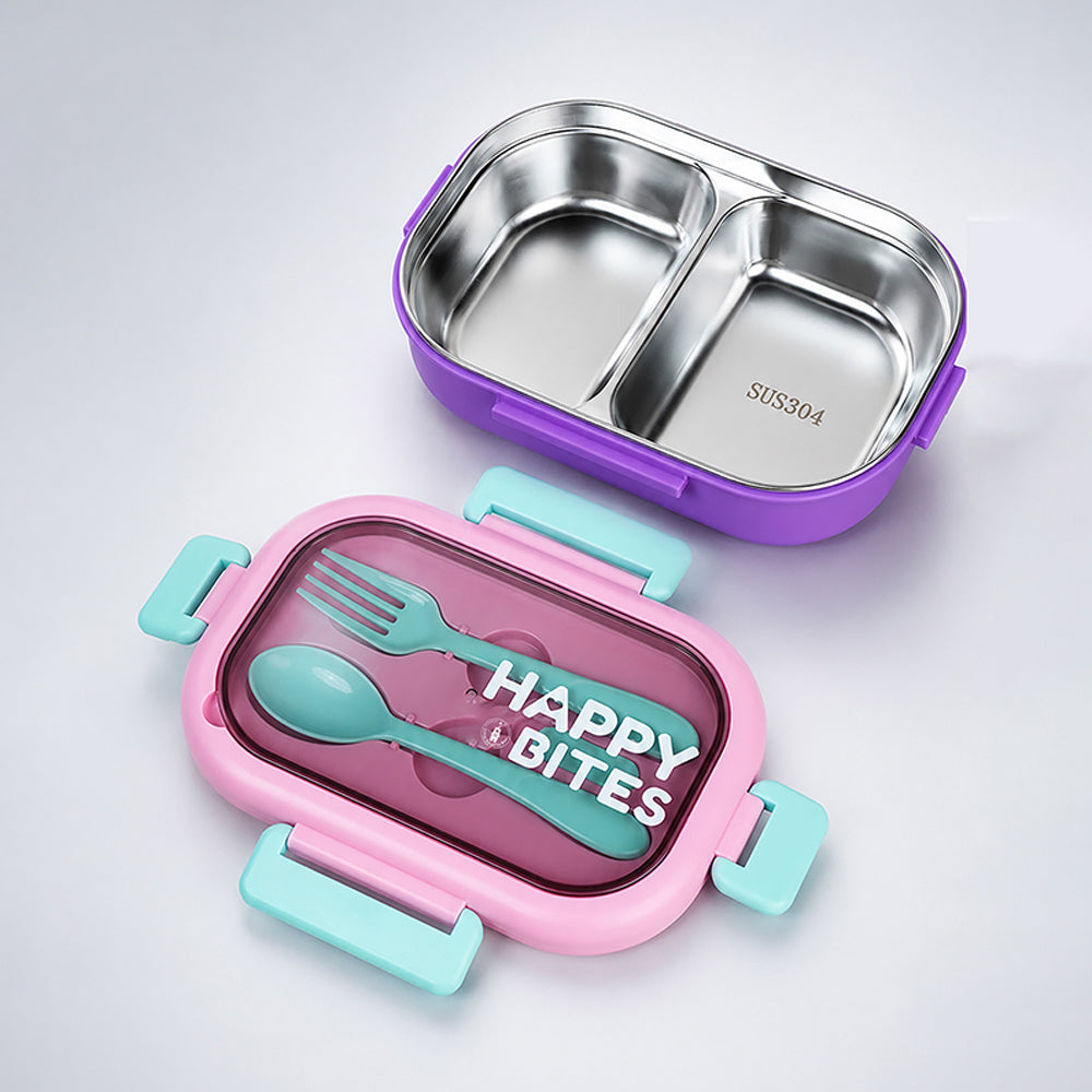 Purple Lid Happy Bites Bento Lunch Box