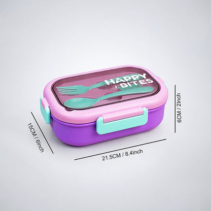 Purple Lid Happy Bites Bento Lunch Box