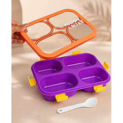 Purple Orange 4 Sections Big Lunch Box