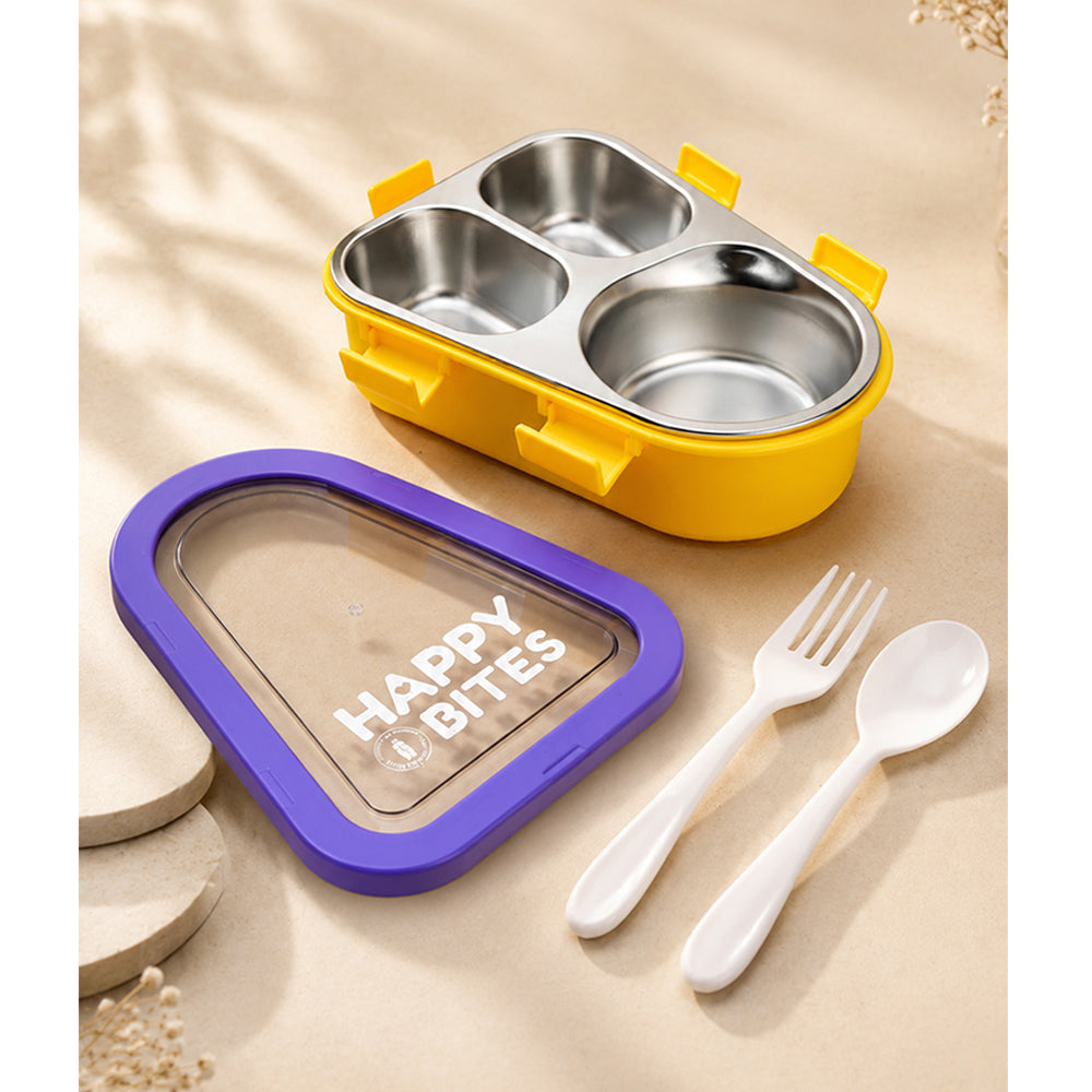 Yellow & Purple Triangle Happy Bites Lunch Box