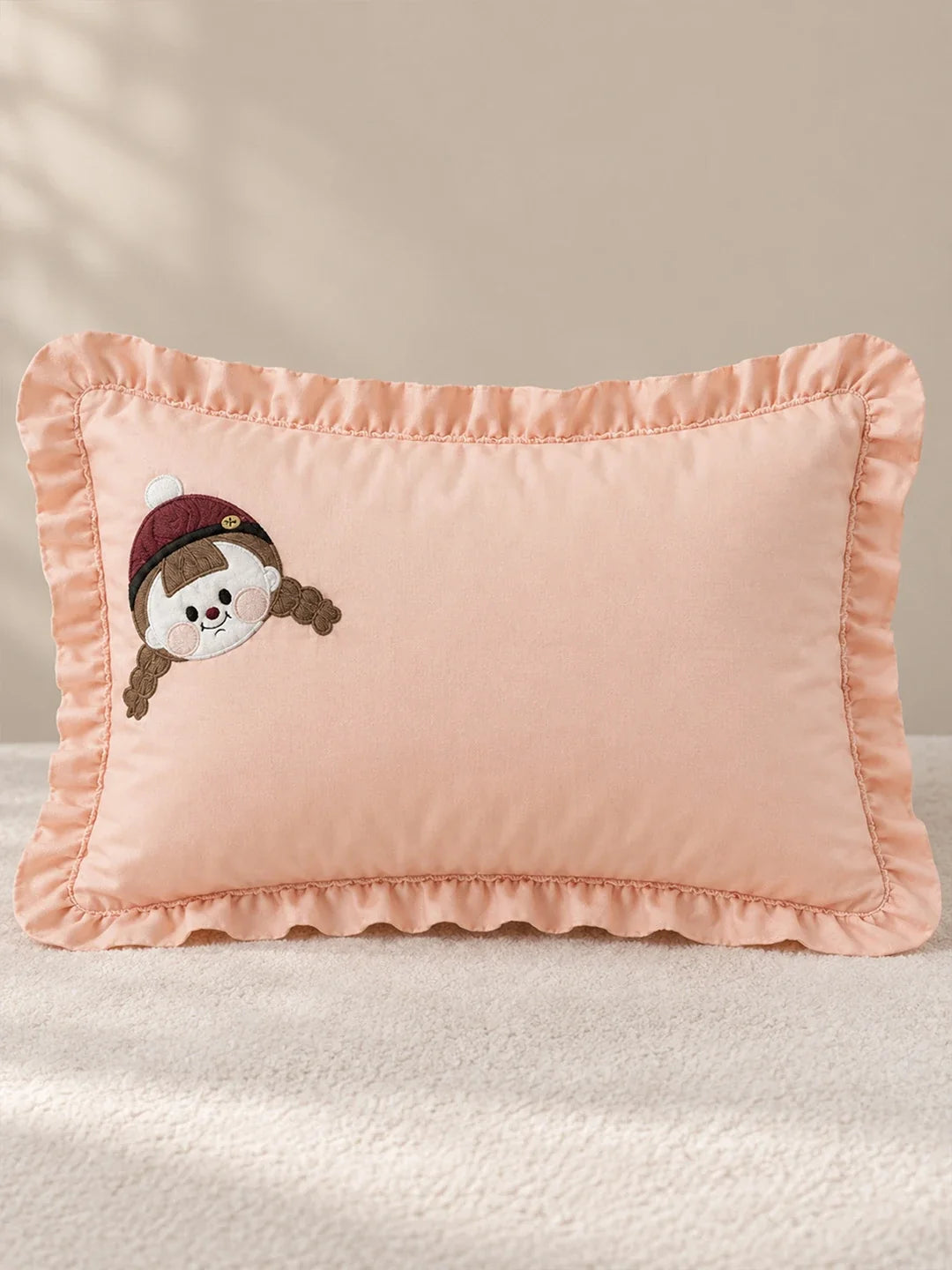 4 Pcs Little Girl Theme Embroidered Single Bed Bedding Set