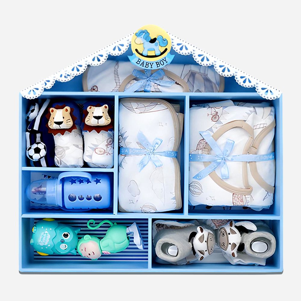 Newborn Baby Boy Wooden Nautical House Gift Hamper (0-12 months) - Little Surprise Box
