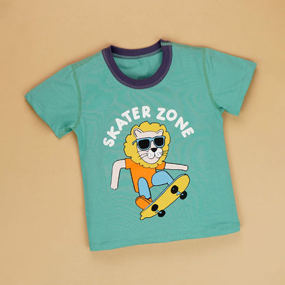 Surfing Lion soft Cotton Joggers Nightsuit set for Kids - Little Surprise Box