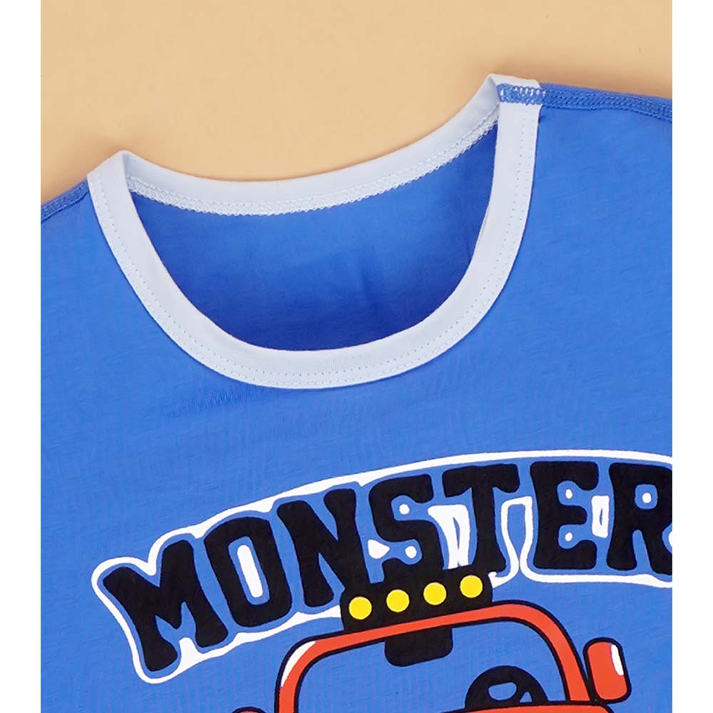Monster Truck soft Cotton Joggers Nightsuit set for Kids - Little Surprise Box
