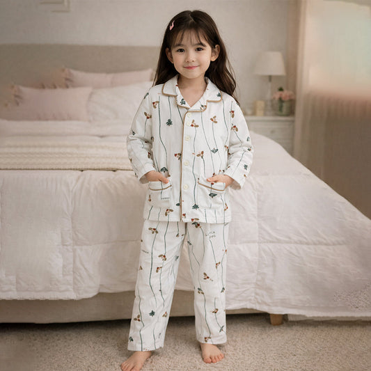 Doggy & Xmas Tree,Soft Fleece Winter Nightsuit for Kids - Little Surprise Box